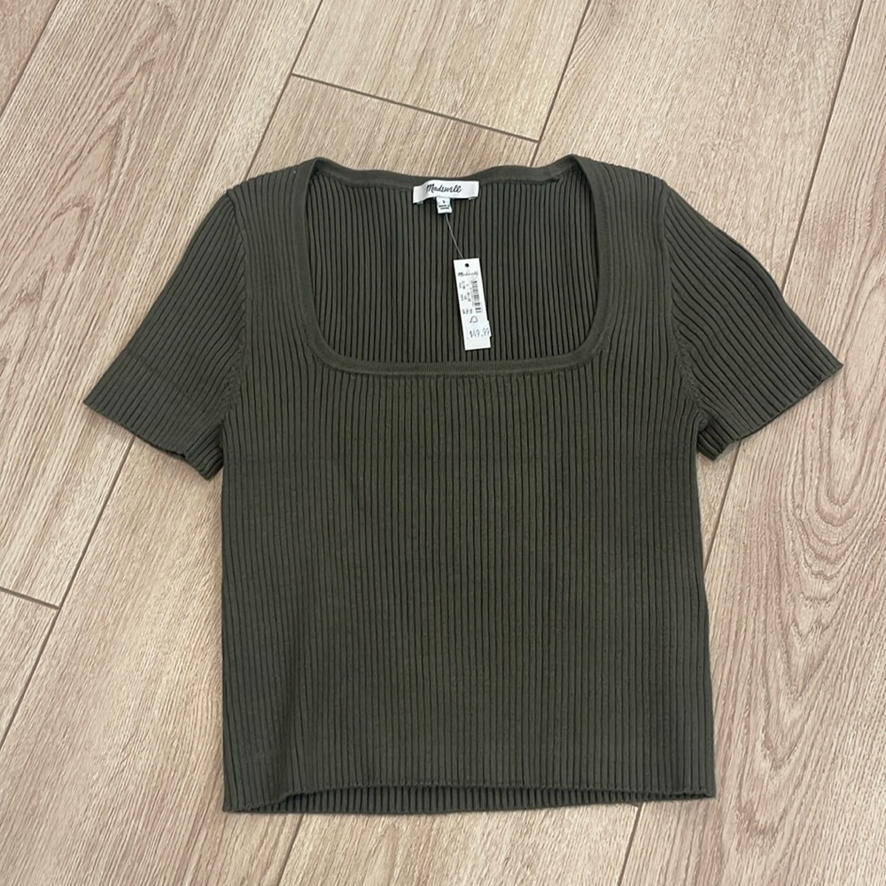 NWT Madewell Olive Green Fitted Top